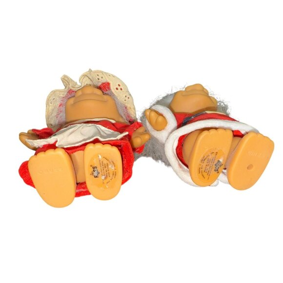 2 Vintage Troll Dolls 4 1/2" Russ Christmas Mr & Mrs Santa Claus - Picture 8 of 9